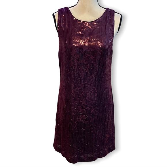Alice and Olivia Purple Sequined Mini Dress Size 10 New Retails $495 - Picture 2 of 7